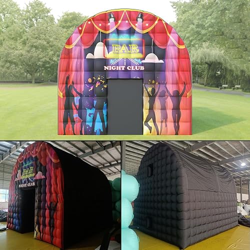Large 15x15x14FT Black Inkjet Nightclub Tent with Built-in Blower – Perfect Squa