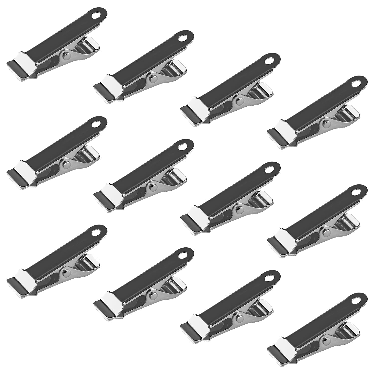 Hopzab Silver 12Pcs Metal Spring Clips, Small Wire Photo Holder, Decorative Accessory Fasteners, Versatile Office Supplies