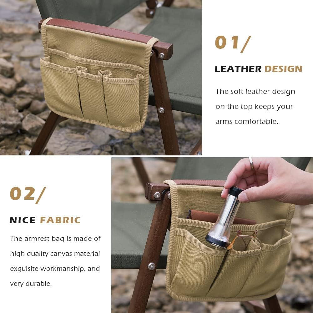 Buyter Armlehnentasche, Stuhl-Seitentasche, Organizer, Strandkörbe, seitliche Aufbewahrungstaschen, inklusive 1 große Tasche, 3 kleine Taschen, für Liegestuhl, Couch, Sofa