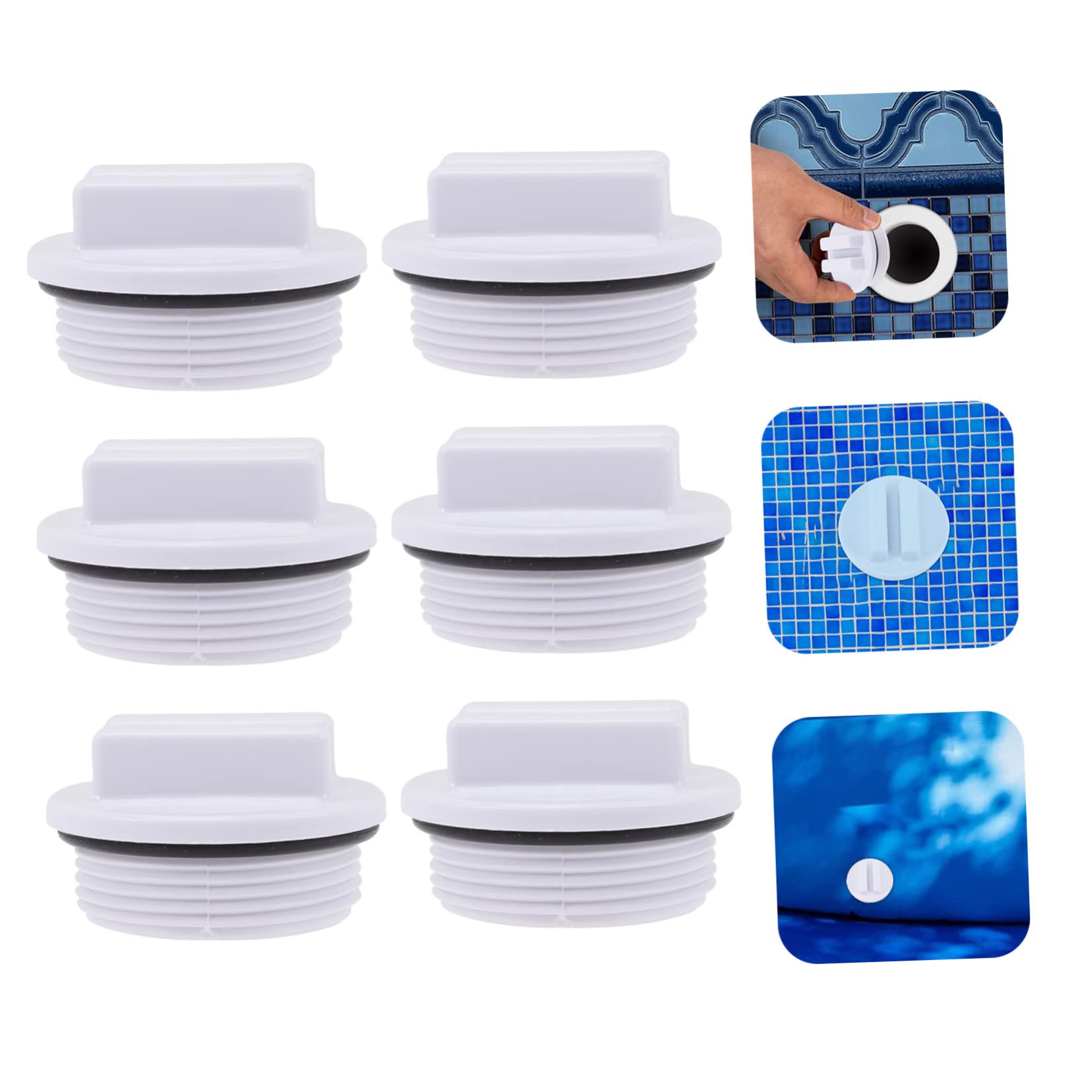 Toddmomy 18pièces Bouchons De Retour Filetés pour Piscine Bouchons Hivernage Étanches pour Évacuation Accessoires De Drainage pour Filtre à Piscine