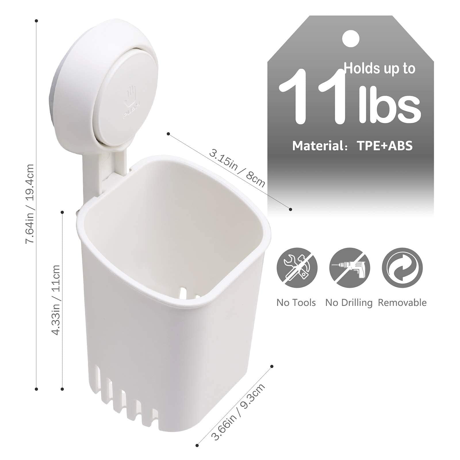 Porta Cepillo Dientes Baño Potente Soporte For Cepillo De Dientes con Ventosa, Ducha Pared Sin Taladros For Pasta Hogar Y Cocina