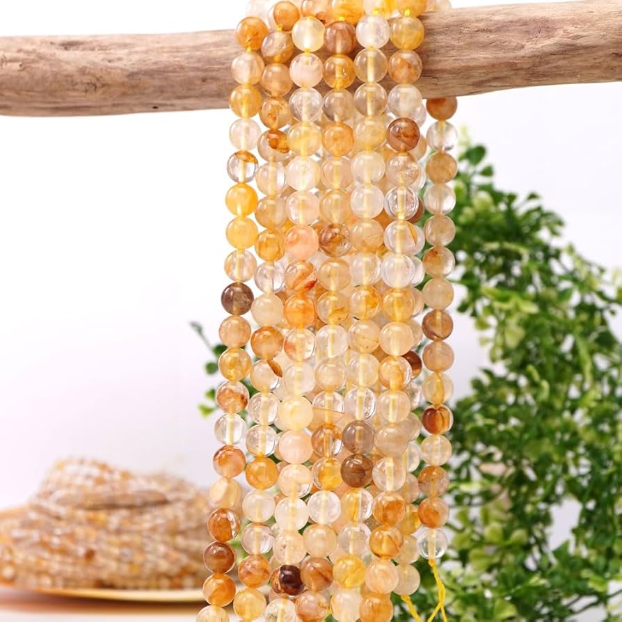 Amazon.co.jp: マニカランイエロークリスタル 8mm ビーズ 連売 天然石