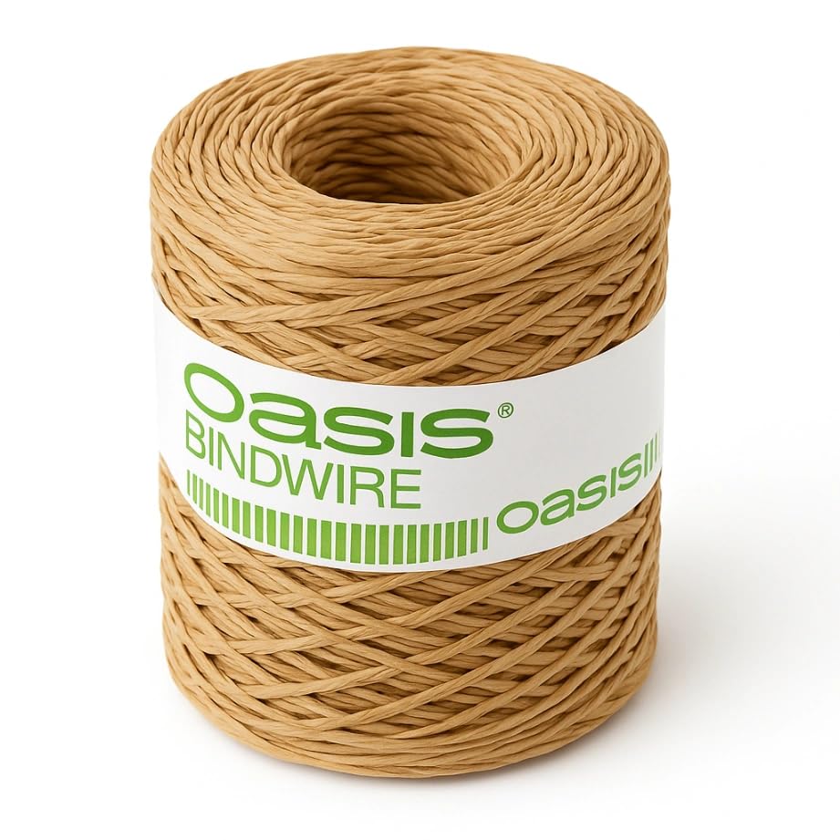 Image of Oasis Bind Wire, Natural Color Paper Coated Wire, Multipurpose Gift-Hamper Wrapping, Flower Bouquet Arrangement Tying, Pack of 1