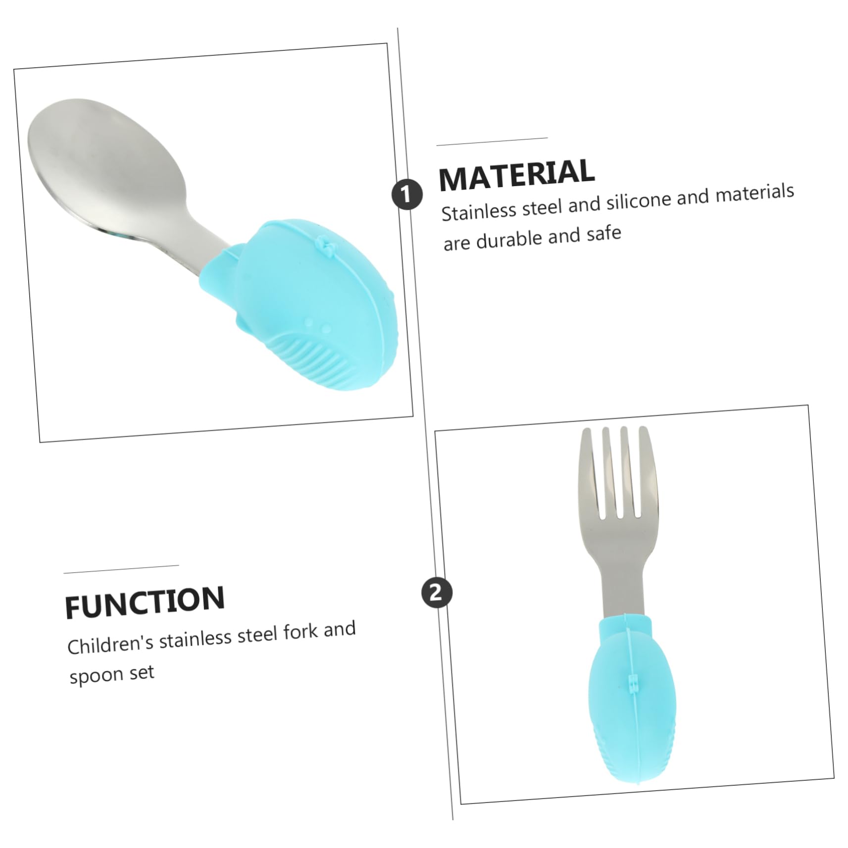 GALPADA Infant Spoon Fork Set for Baby 2pcs Baby Tableware Safe Materials for Learning to Eat