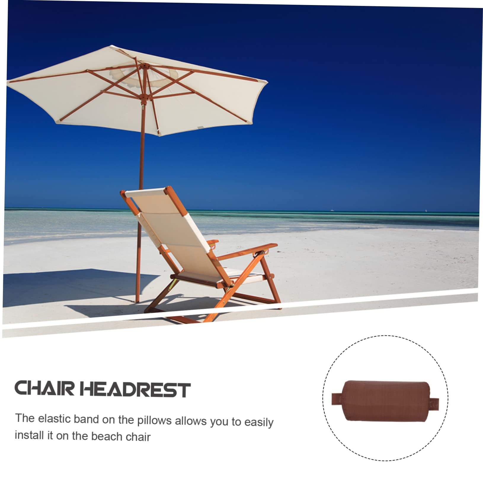 ABOOFAN 2 pezzi Cuscino Poggiatesta per Sedia da Spiaggia Morbida con Fascia Elastico Supporto Ergonomico e Comfort per Sedie Pieghevoli da e Casa