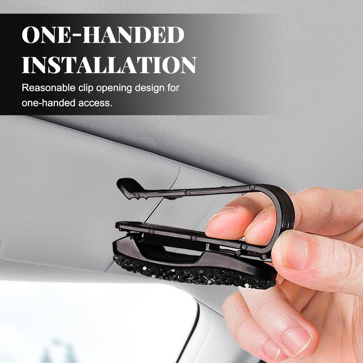 2 PCS Car Sun Visor Glasses Holder Fashion Bling Car Eyeglasses Sunglasses Hanger for Women Girls Glasses Holder — view 6