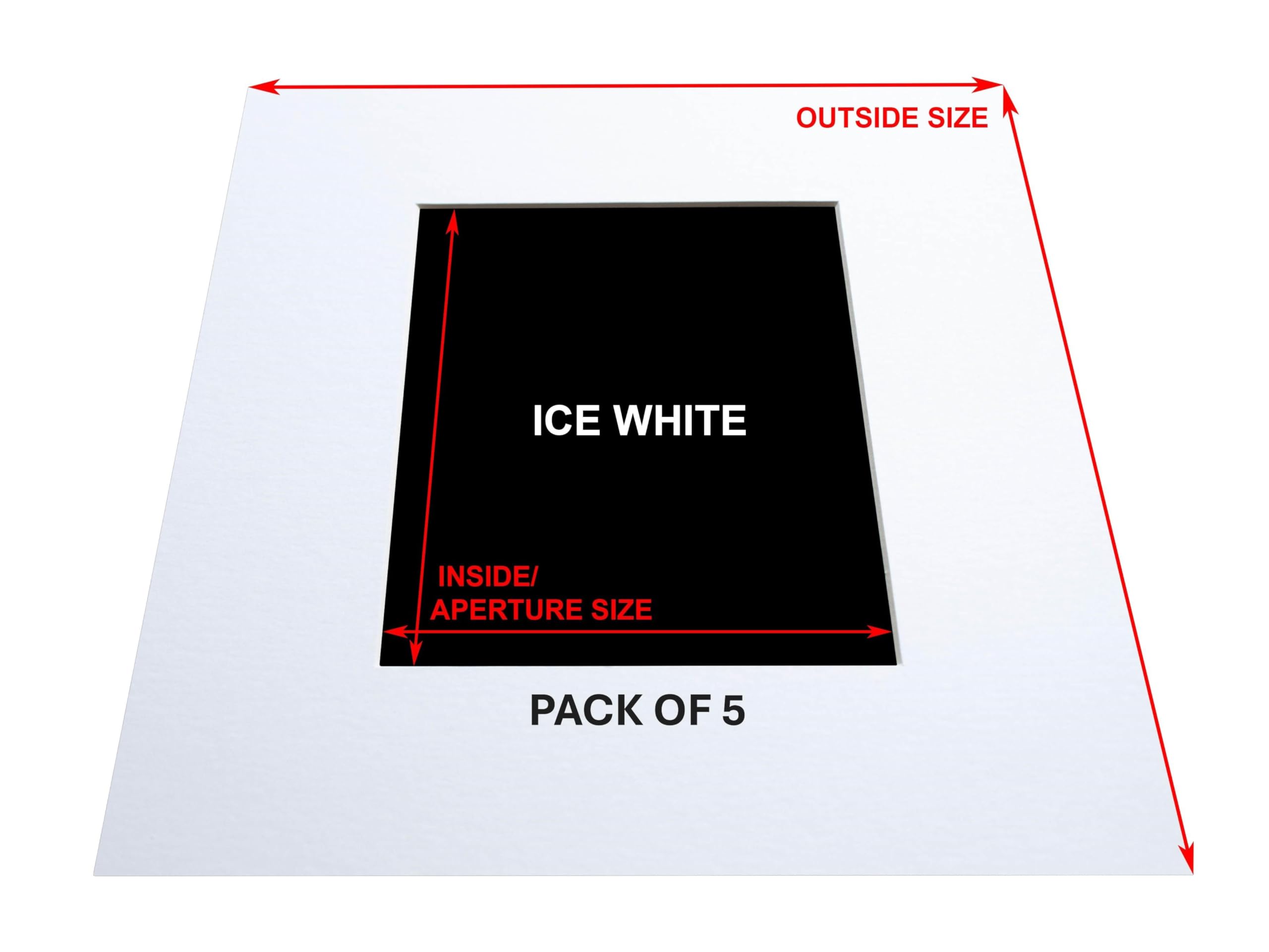 A4 Mount for A5 - Image/Photo/Picture- ICE White - Pack of 5