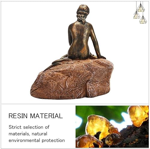 Miniatura 3 de Modelos arquitectónicos, modelo de arquitectura famoso de la estatua, decoración del escritorio del hogar, estatua de bronce de sirena, estatuas de