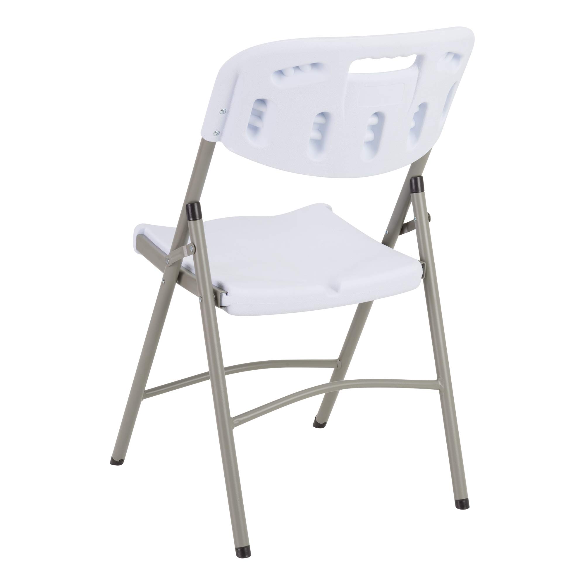Heavy-Duty Blow-Molded Folding Chair (Pack Of 4) - Indoor/Outdoor, White, 400 Lb Capacity - View #12
