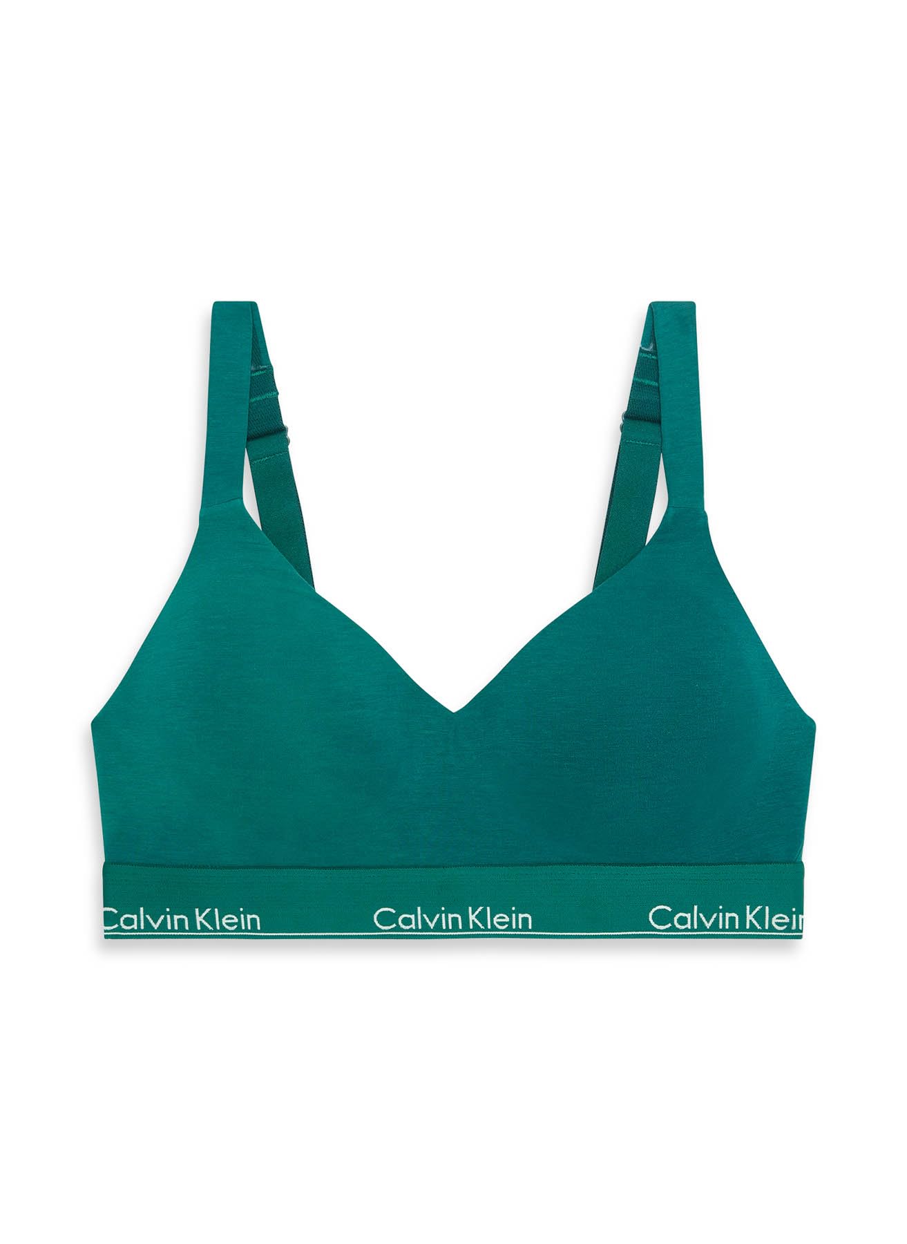 Calvin Klein Women’s Lift Bralette with Logo Band, Blue (Turf), XS