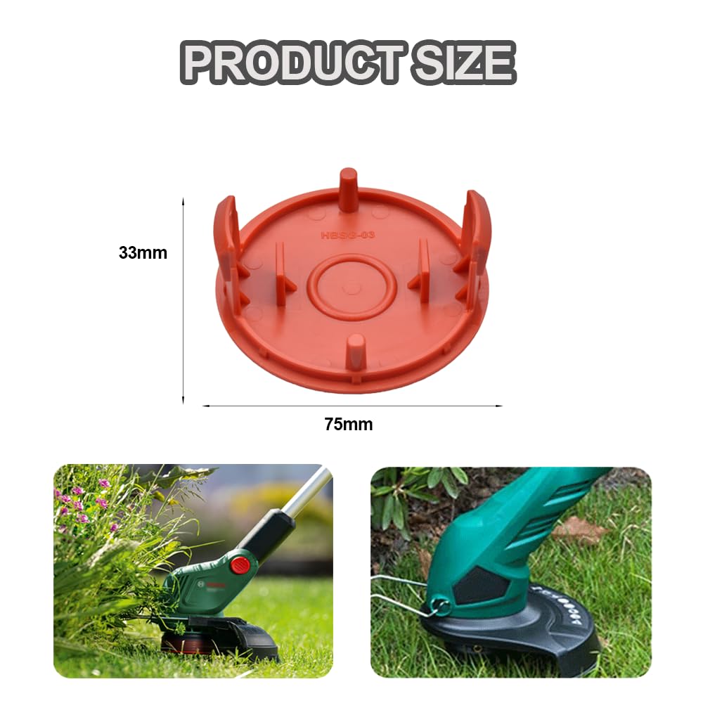 Lot De 3 Cache-bobines Pour Coupe-cordes – Compatible Débroussailleuse Bosch AFS 23-37 – Capuchon De Protection Bobine Fil