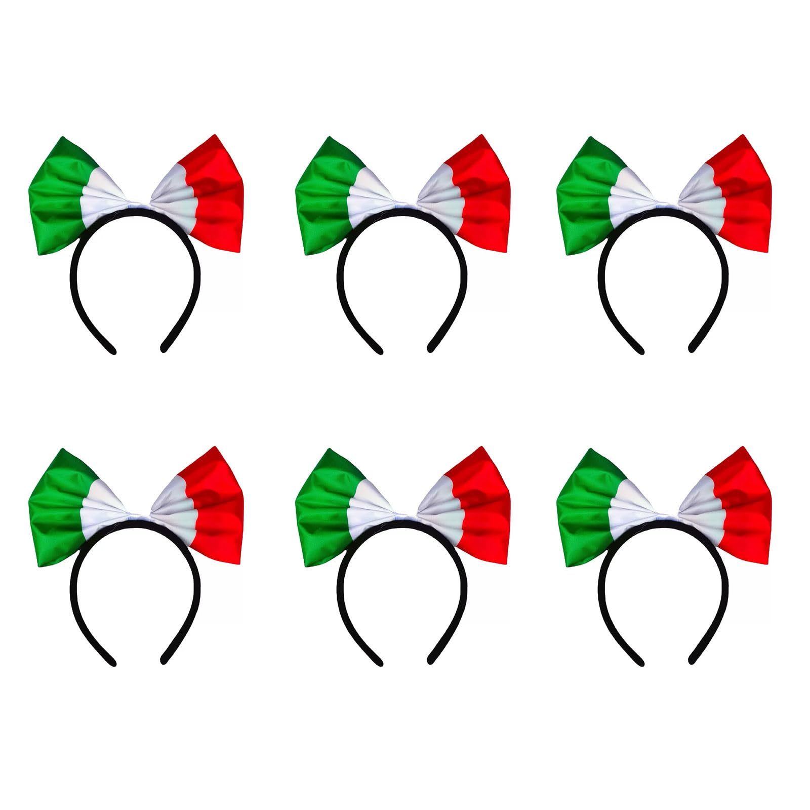 Shntig 6PCS Comfortable Cheering Accessories Bowknot Headbands with Football Event Flags for Enthusiastic Supporters Soccer Head Accessories