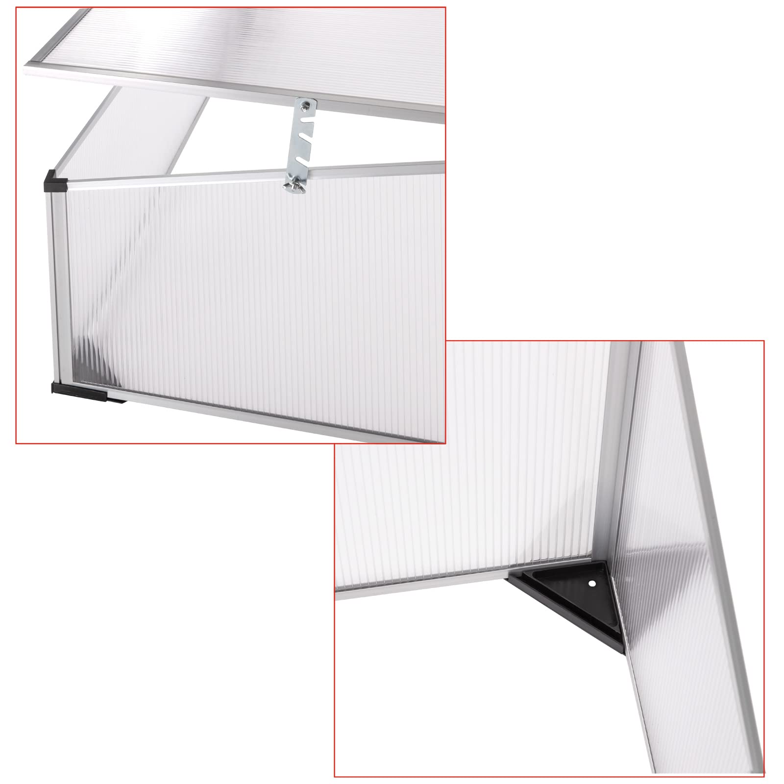 DEMA Aluminiowy inspekt, szklarnia ogrodowa, szklarnia, szklarnia na pomidory, grządka na rośliny z profilem aluminiowym