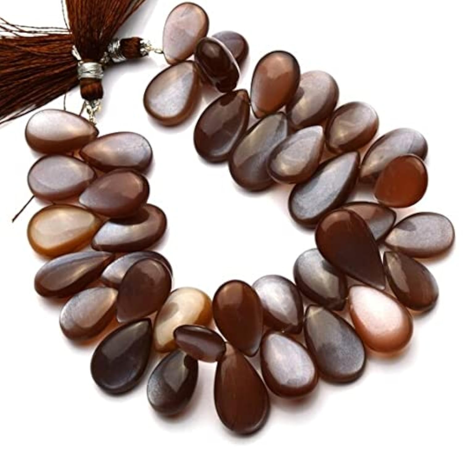 Pierre de lune africaine marron LKBEADS perles briolettes poire 11x15-12x20mm pour bijou