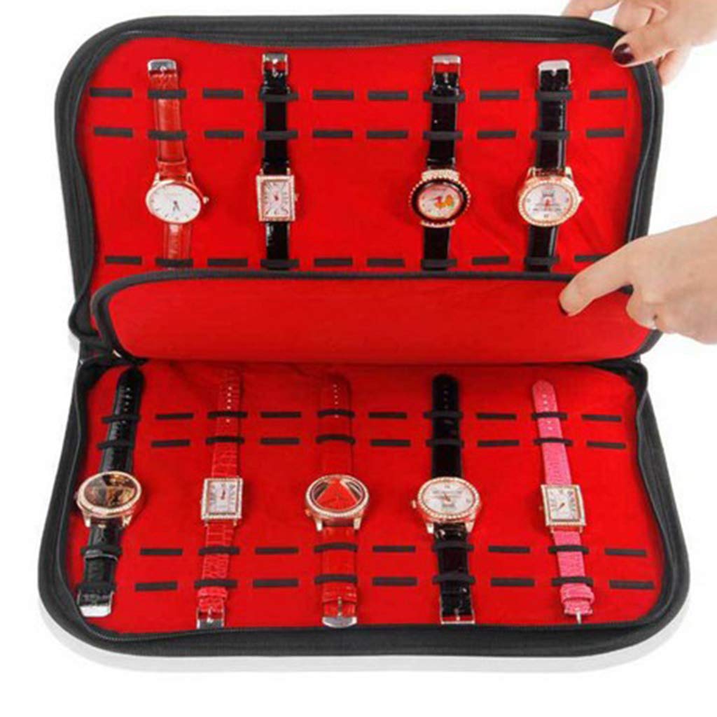 Perfeclan Caja De Almacenamiento De Reloj De 20 Compartimentos Caja De Exhibición De Sostenedor del Organizador De Joyas
