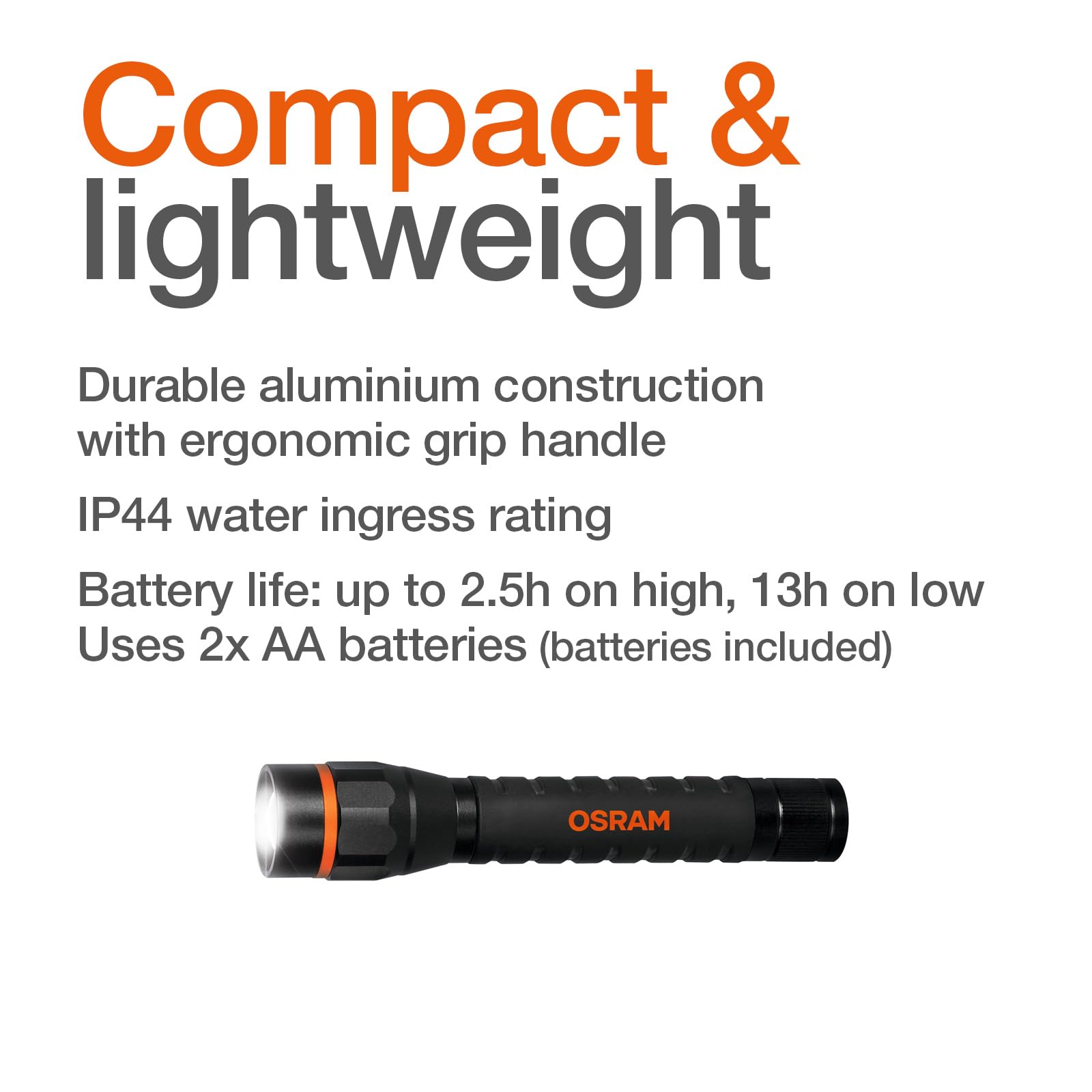OSRAM LEDinspect Torch 350 Essential, Zoom Function, 350lm Brightness, 6500K, 3 Light Modes, LED Inspection Torch - Image 4