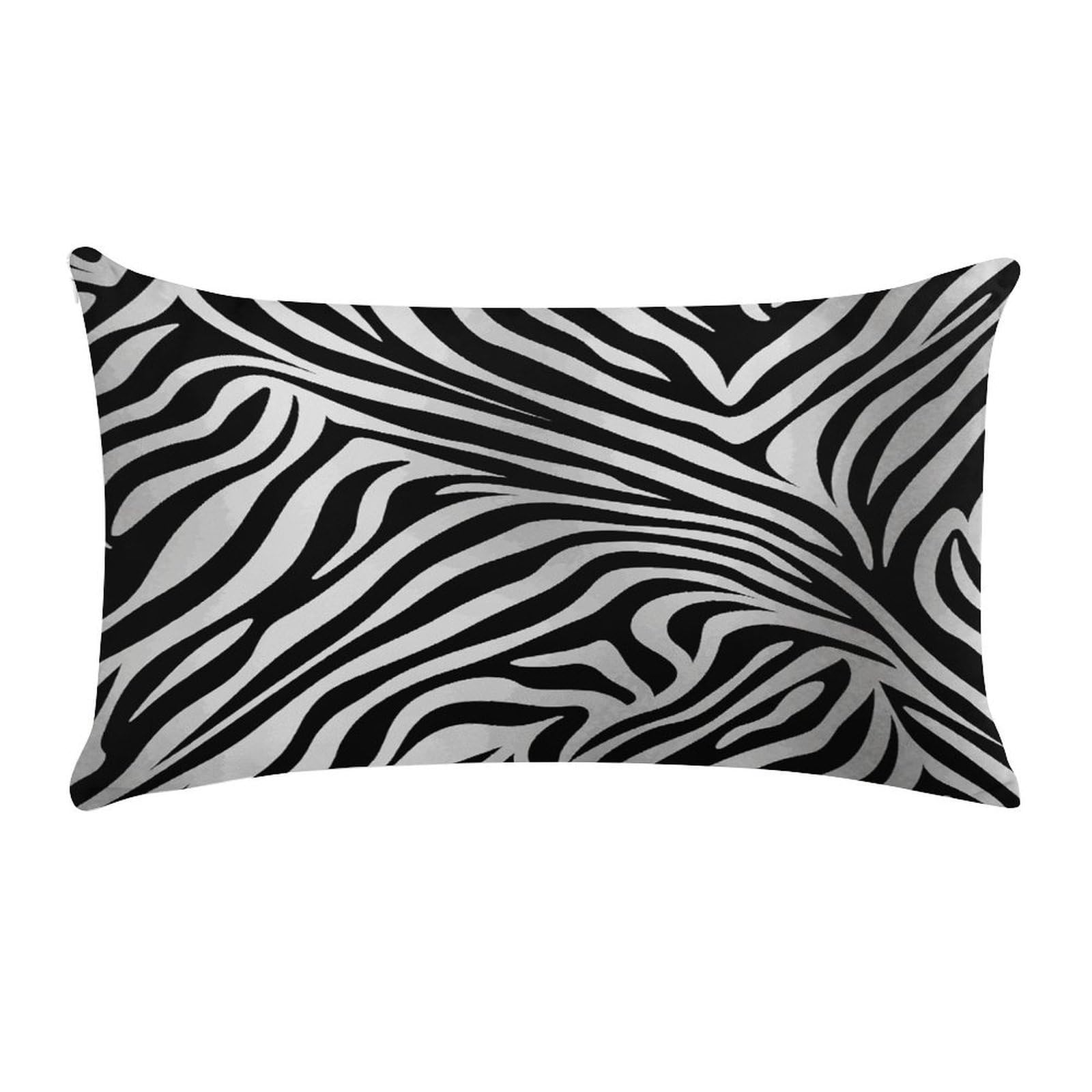 LDGSUPH Zebra Print Throw Pillow Cover with Zipper Long Throw Pillow Case Anti-Fading Pillow Protector Super Soft Decorative Cushion Case Exquisite Plush Pillowcase12 X 20 in