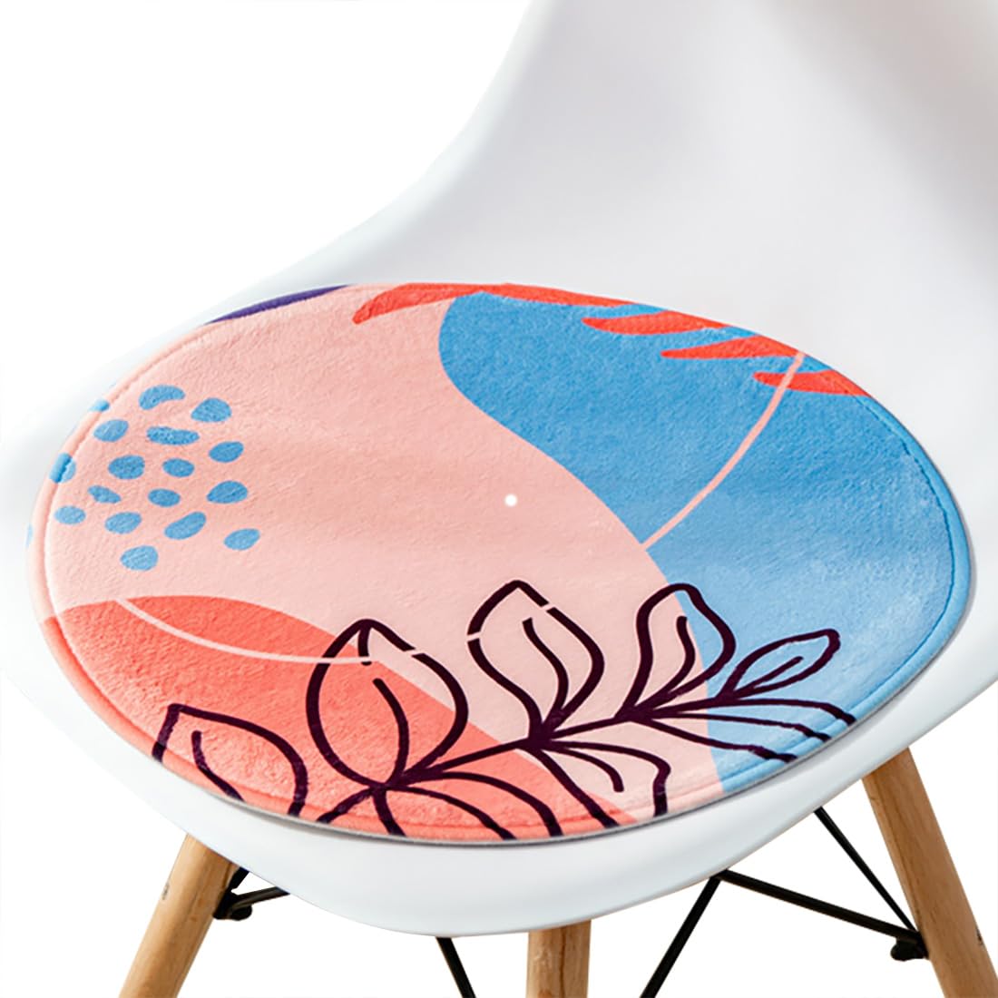 VHJdtE Seat Cushion, Round Creative Cartoon Pattern|All-Season Soft Cozy Chair Pad|Bohemia Stylish With Non-Slip Bottom(X,53x53cm)