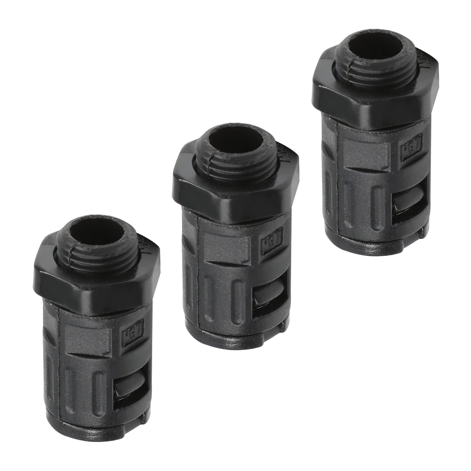 Juvielich 3Pcs Cable Gland Corrugated Tube Connector AD10 Pipe Joints Clamps PG7 Screw Black-picture-18