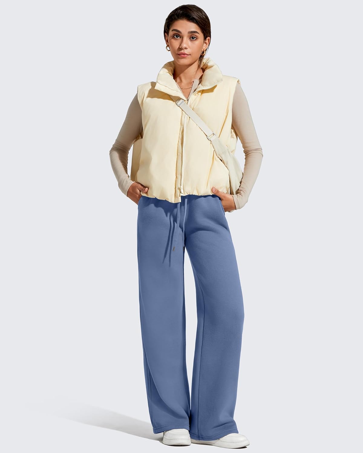 G4Free Flurrylux Fleece Lined Sweatpants Women Cotton Thermal Warm Wide Leg Pants with Pockets - Image 2