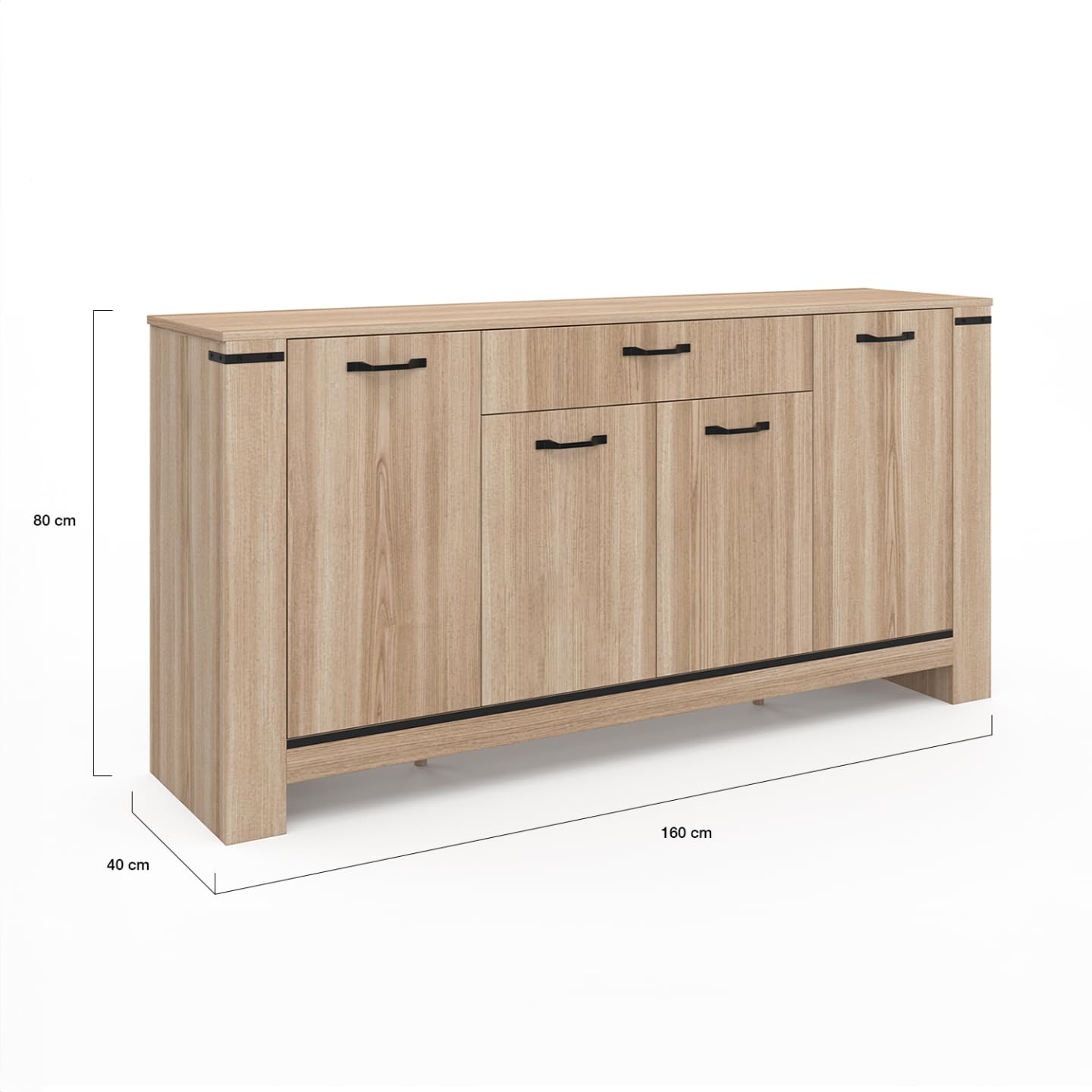 IDMarket - Buffet 160 m Idaho 4 Portes avec tiroir Design Contemporain