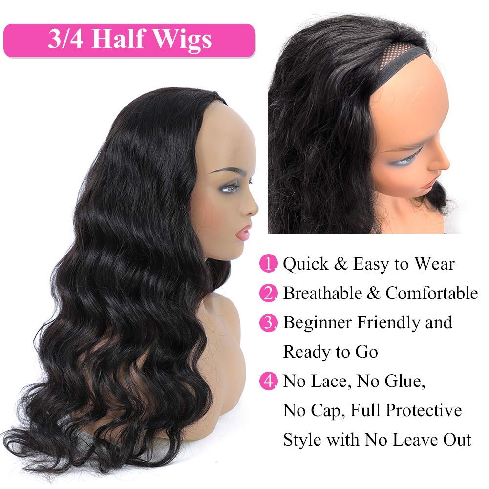 Half Wig Half Hair Wigs Sale Online Human Hair