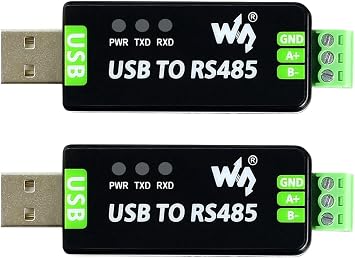 waveshare 2PCS Industrial USB to RS485 Converter with Original FT232RL and SP485EEN Embedded Protection Circuits for Industrial Control Equipments and/or Applications