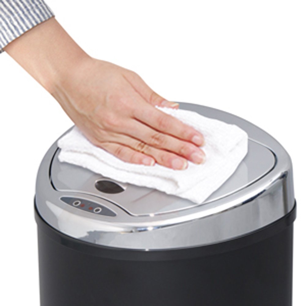 Iris Plaza Trash Can with Sensor, 16.9 gal (48 L), Automatic Open Close, Kitchen Garbage with Lid (Fits 45 Liter Garbage Bags), Brown