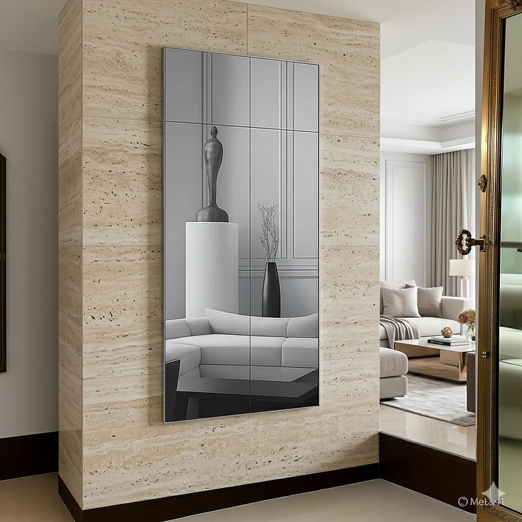 Square Mirror Wall Stickers, 15 x 15 cm, Set of 10, Silver, Acrylic 3D Decorative Stickers for Home Decor-Self-Adhesive Acrylic Mirror Stickers – Lightweight 3D Silver Decor Tiles. Bedroom-image-41
