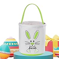Vista 10 de Touber Cesta de Pascua personalizada, cestas de Pascua para niños, ideas de cesta de conejo de Pascua, regalos de Pascua personalizados para niños
