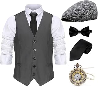 Gionforsy 1920s Mens Costume Gatsby Gangster Costume Accessories Set
