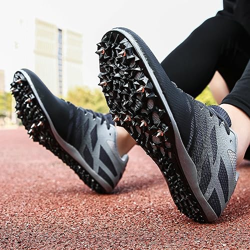 Image of New Track and Field Shoes for Men Women Kids Boys Girls 8 Spikes 100-400 Meter Running Racing Shoes Professional Sprint Sport Sneakers