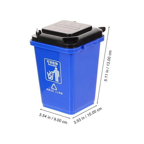 Miniatura 3 de Juego de 2 mini cubos de basura en la acera para bolígrafos, juego de latas de reciclaje creativo, organizador de escritorio para oficina en casa,