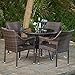 Del Mar Outdoor Multibrown Wicker 5pc Dining Set