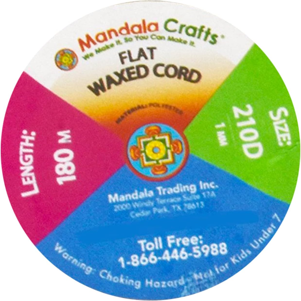 Flat Waxed Thread for Leather Sewing - Leather Thread Wax String Polyester Cord for Leather Craft Stitching Bookbinding by Mandala Crafts 210D 1mm 197 Yards Red