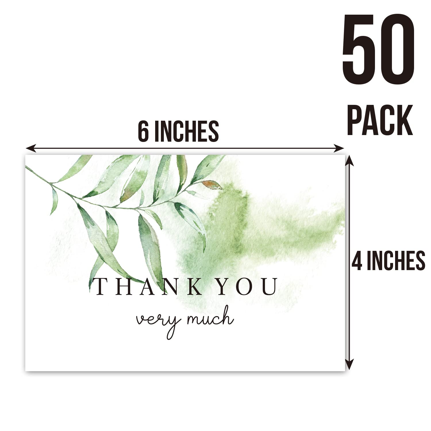 50 Blanko Dankeskarten Mit Versandseite | 10,2 X 15,2 Cm | Für Hochzeit, Baby-Party & Feiern