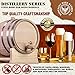 1 Liter Oak Aging Barrel (Distillery Series - Steel Hoops, Unvarnished) with Wood Stand, Bung & Spigot - 1L Charred Bourbon Whiskey Barrels For The Home Brewer, Distiller, Wine Maker, Cocktail Aging