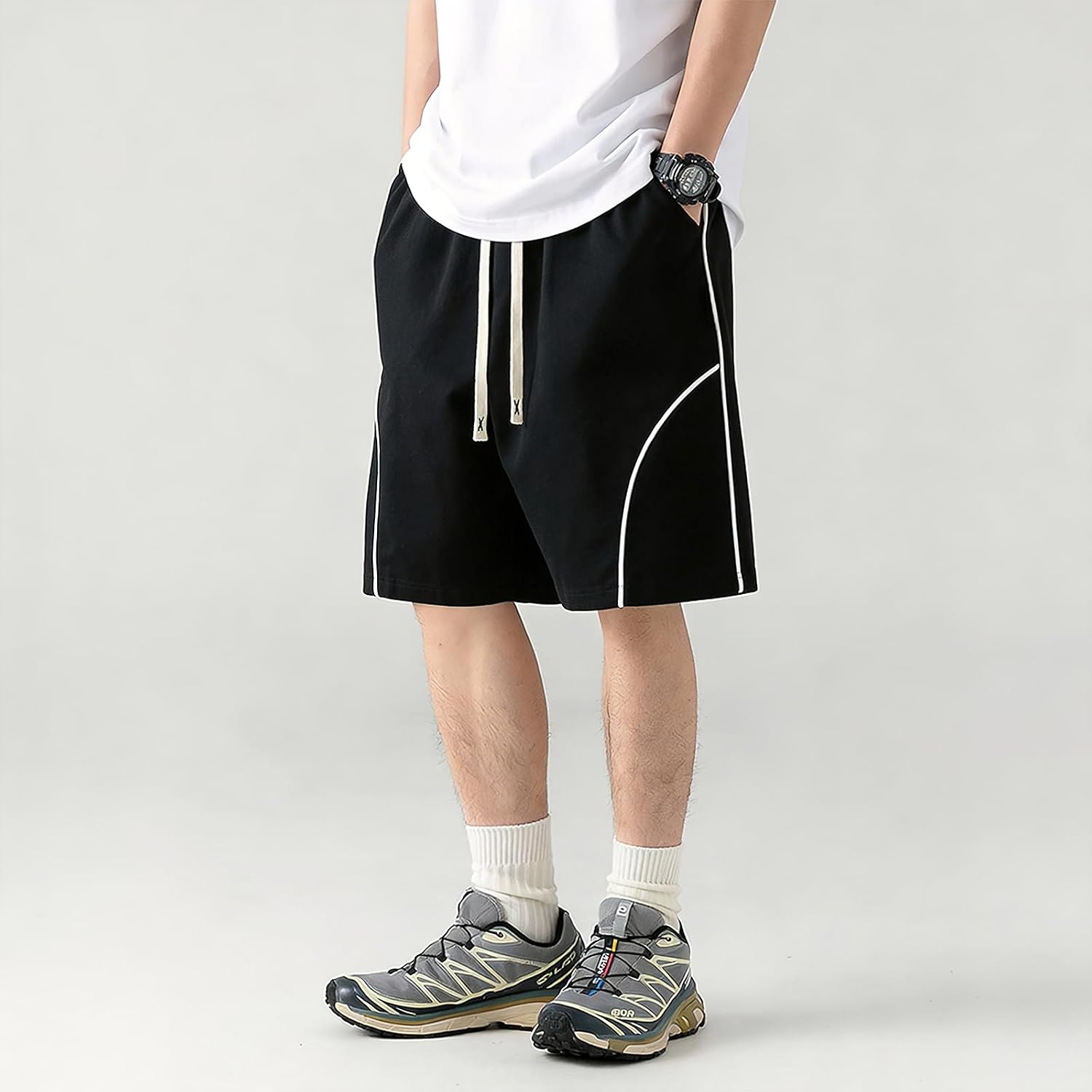 2 Pack Men's Athletic Shorts, Lightweight Workout Gym Shorts with Pockets, Quick Dry Running & Casual Training Shorts