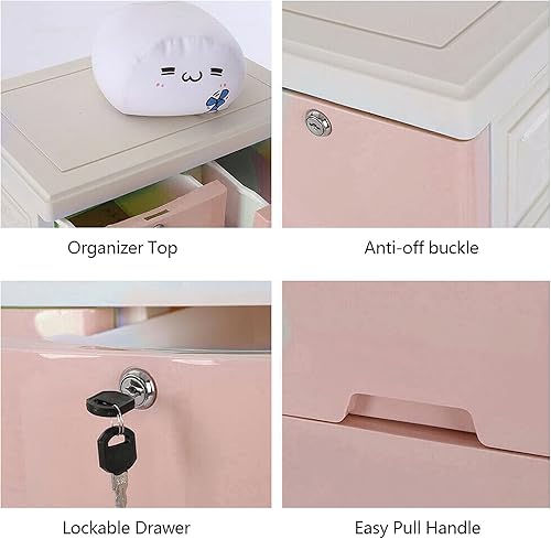 Miniatura 3 de Gdrasuya10 Cómoda de plástico con 6 cajones para ropa, grande, armario de almacenamiento de plástico, armario organizador de almacenamiento, cómoda
