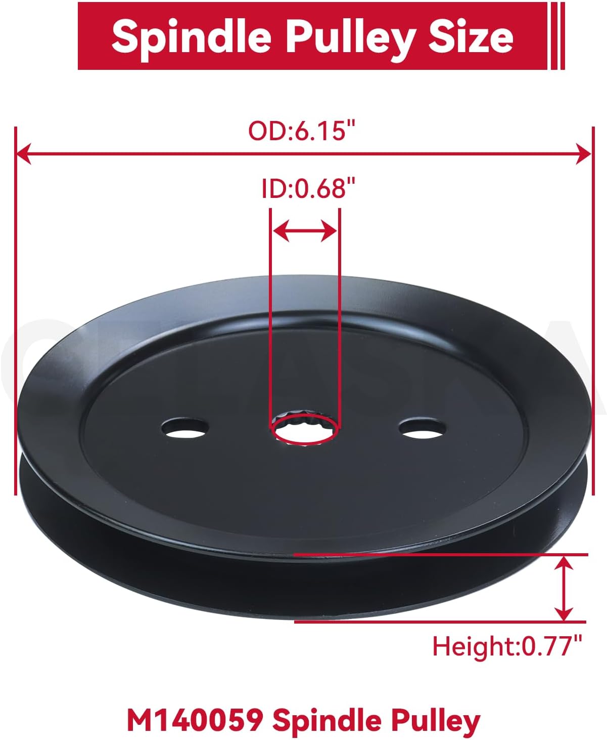 GELASKA AM144377 Spindle Assembly with M140059 Pulley Replaces AM135349, AM124498, AM131680 for JD Z425, Z435, Z445, Z465, Z535M, Z540M, LT160, LT180, GT225, GT235, GT245, GX255 Tractors