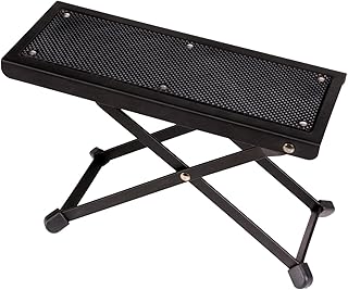 Memphis | Reposapies Guitarra MGF01 | Fabricado en acero resistente y esponja | Marco seguro y firme | Estructura estable, duradera y de altura ajustable | Color negro