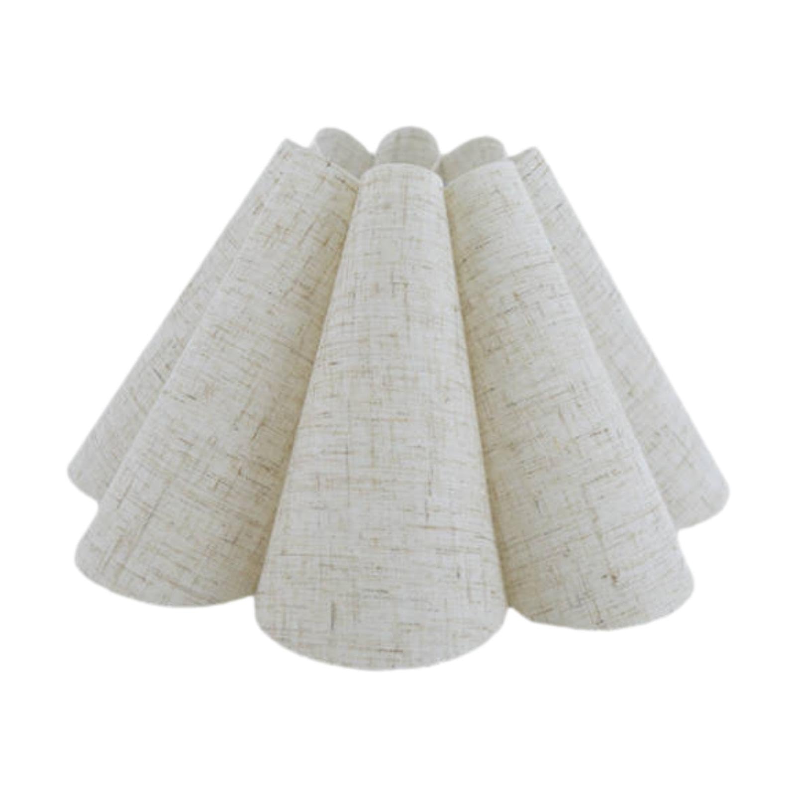 Flax Rustic-Chic Cloth Petal Lampshade, Floor Light Cloth Shade, Lamp Cover, Pendant Light Lamp Shade, Chandelier Shade Replacement, Decor for Hotel Home Ceiling Dining Room (Pattern) — image 1