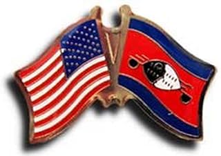 AES Wholesale Pack of 12 USA American & Swaziland Country Flag Bike Hat Cap lapel Pin