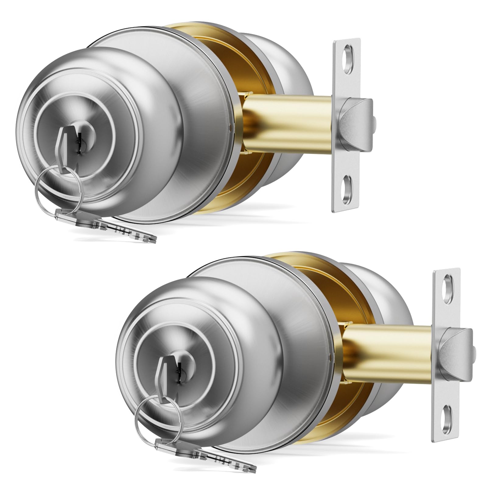 Matte Black Door Knobs with Key - 3 Pack -14