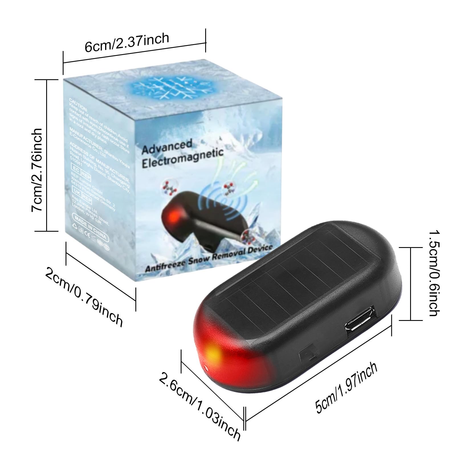 Strumento Antigelo Anti-Interferenza per Auto, Dispositivo Elettromagnetico Rimozione Neve, Riscaldatore Portatile