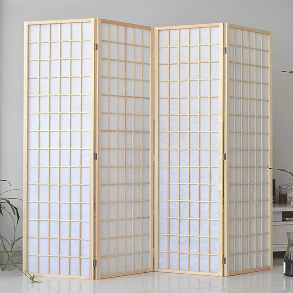 Buy Japanese Style Room Divider And Decorative Screen, 4 Panel Wood Folding Privacy Screen, Room