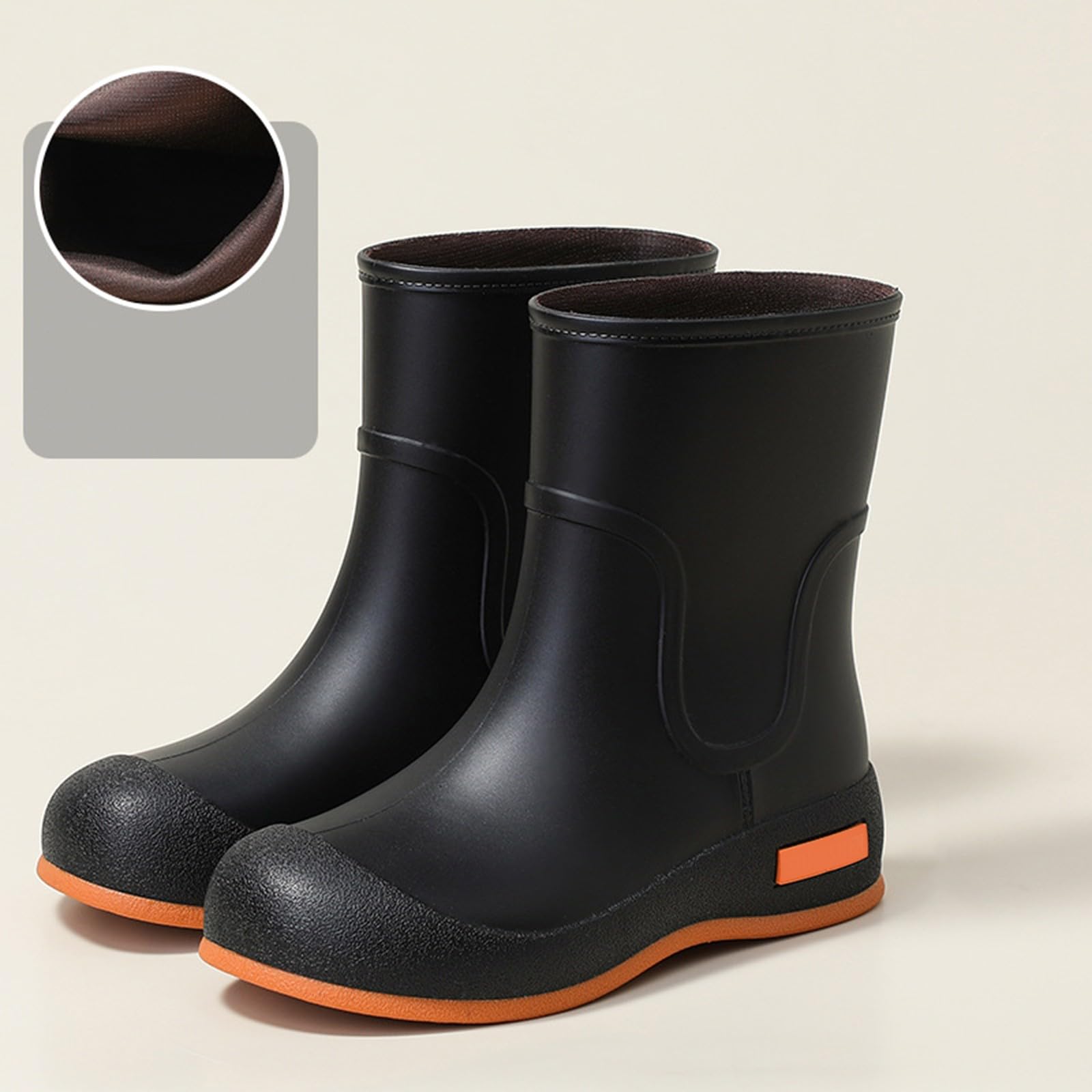 Bottes de pluie courtes en caoutchouc pour femme, antidérapantes, imperméables, chaudes, confortables, chaussures de jardin pour toutes les saisons, pour l'extérieur, le jardinage, l'agriculture, la