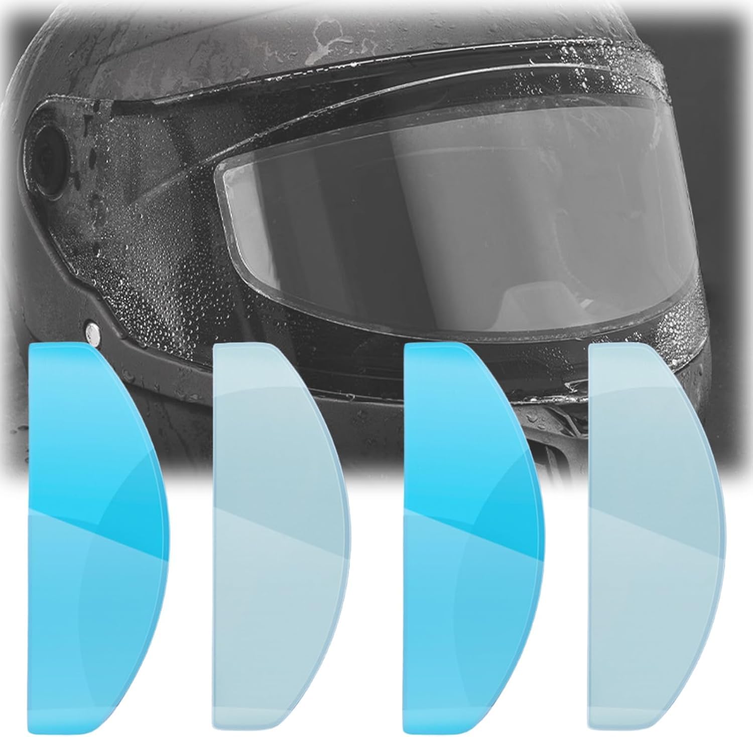 WFLCFR 4PCS Motorcycle Helmet Visor Anti Fog Rainproof Film for MT Targo S, Helmet Visors Rainproof Sticker Antifog Lens Film,A