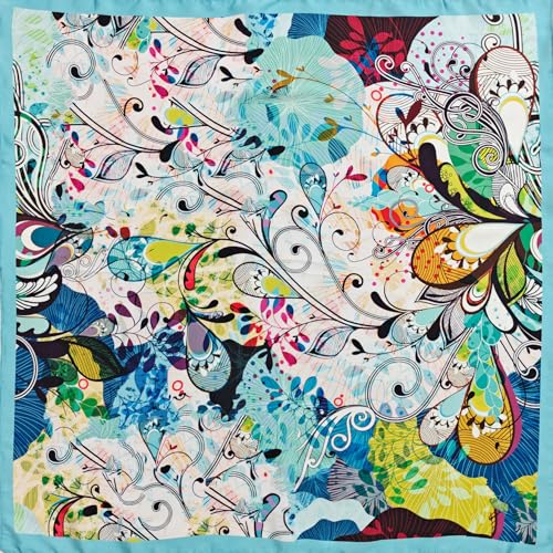 Image of Satin Silk Small Square Scarf for Women, Printed Soft and Comfy Neck Head Tie Scarf Bandana