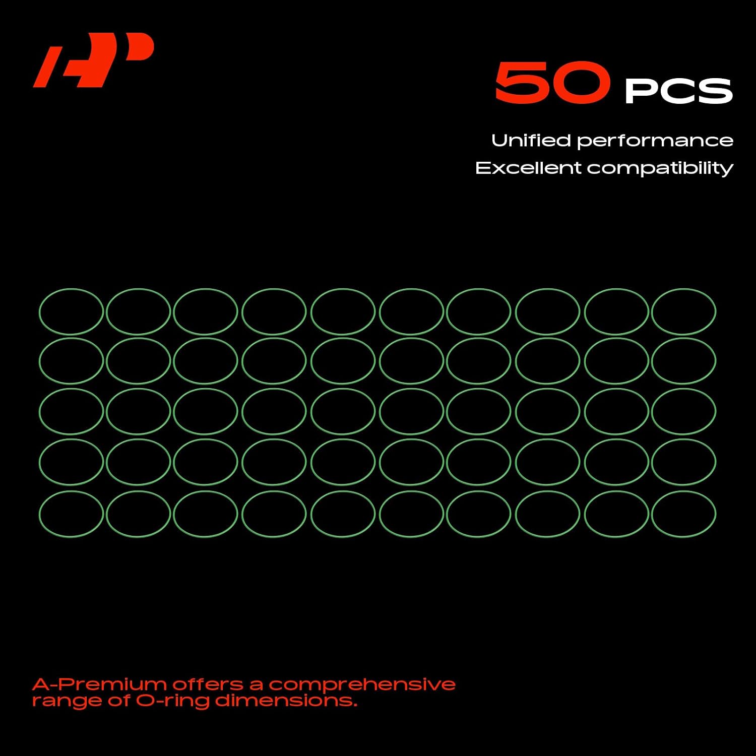 A-Premium Universal AC System Repair Kit, Exact ID (59.99±0.51mm) Exact CS (1.78±0.08mm), HNBR, 50Pcs